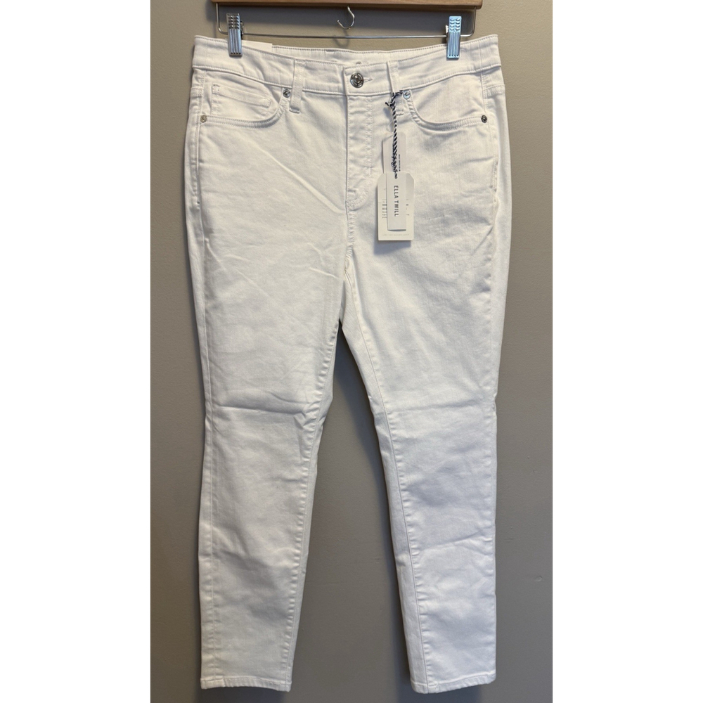 Tommy Bahama Ella Twill High Rise Ankle Jeans White‎ Stretch Women's 8 NWT Read
